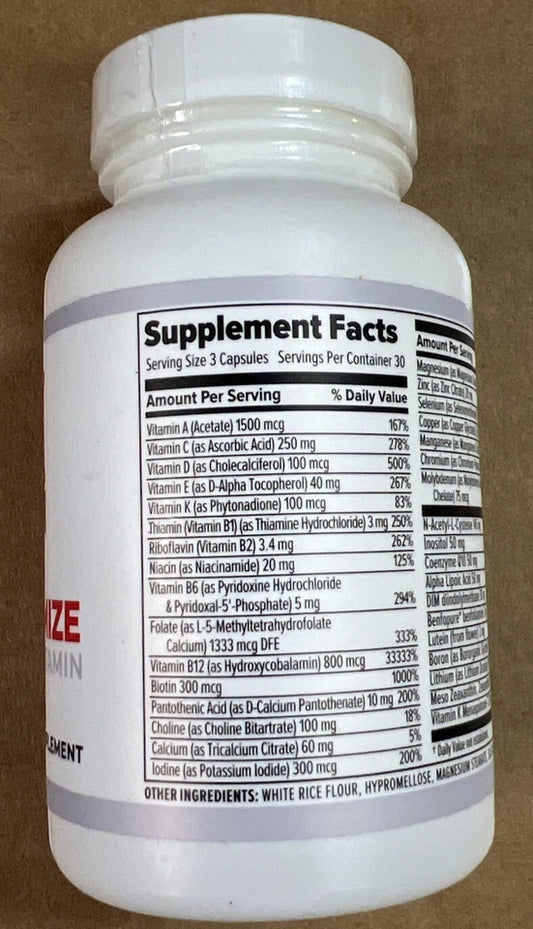 10X Health Optimize Multivitamin – 90 Capsules – Daily Dietary Supplement
